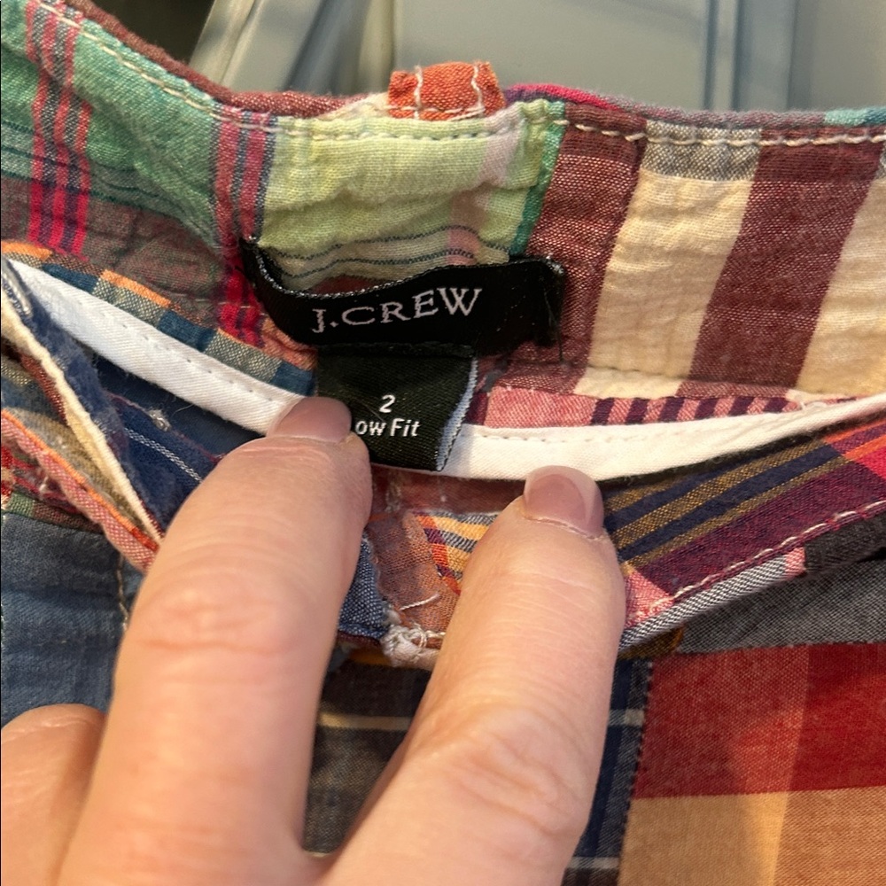 J. Crew Madras Patchwork Women's Pants vintage low fit - Picture 2 of 7
